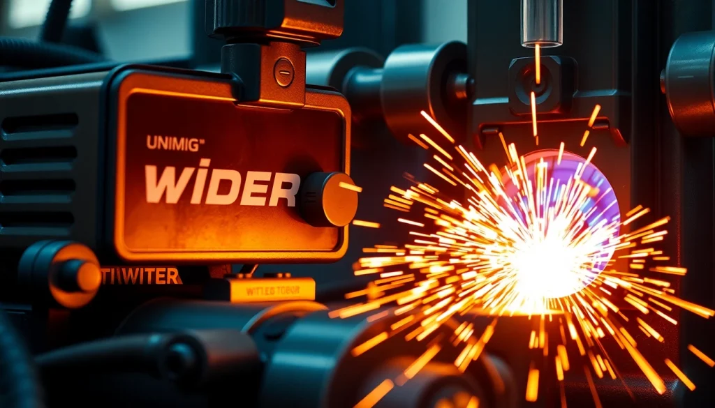 Welders using the unimig viper welding machine to create seamless metal joints with precision.