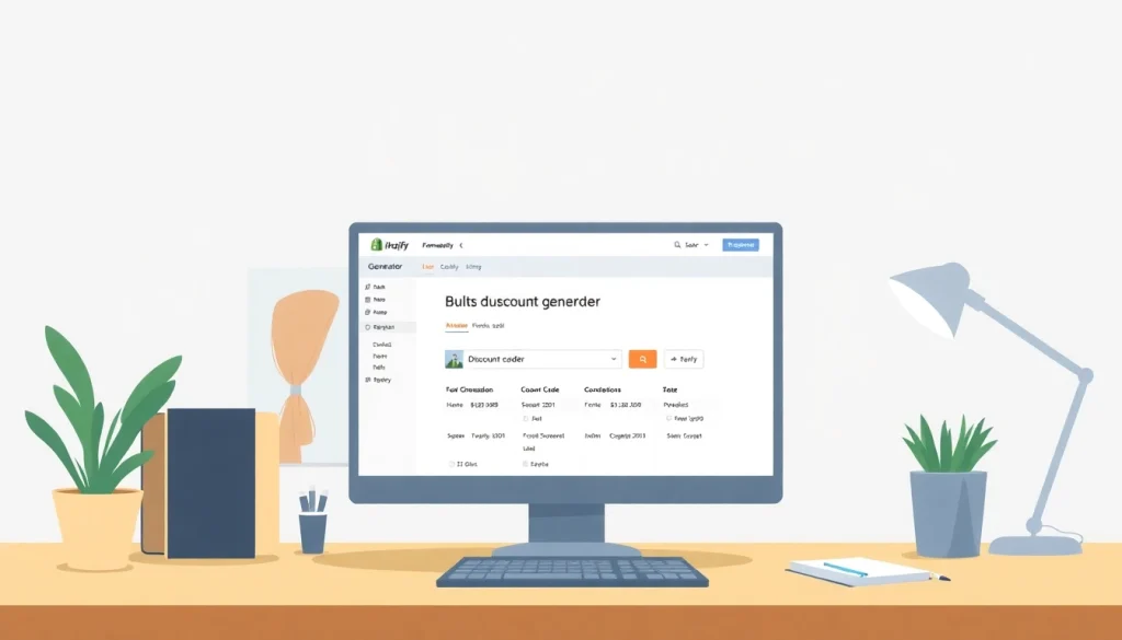 Generate unique discount codes effortlessly using the Shopify bulk discount code generator tool on a computer screen.