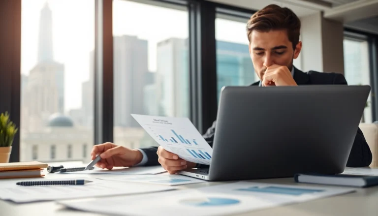 Find competitor pricing while analyzing market trends in a modern office setting.