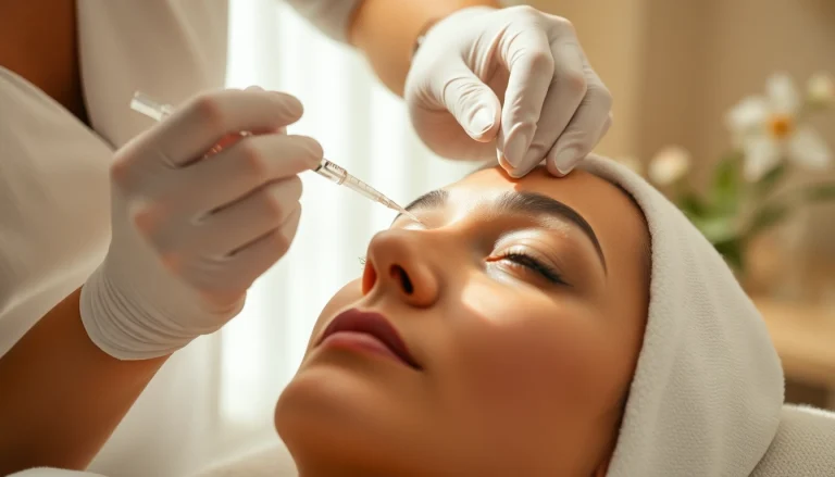 Behandlung zur Faltenreduktion mit Botulinumtoxin in einem eleganten Ambiente.