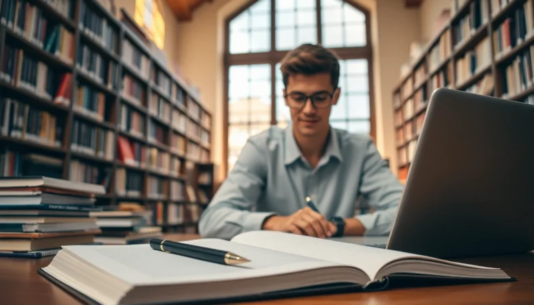 CIPD assignment help resources in a tranquil library with a study atmosphere.