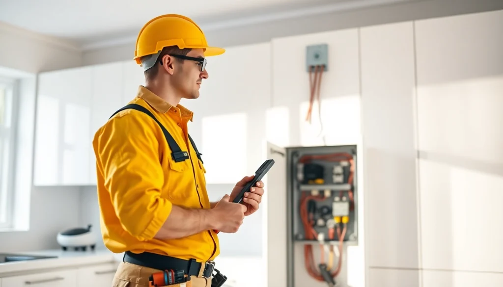 Provide expert Electrical Service as an electrician attends to a residential electrical panel.