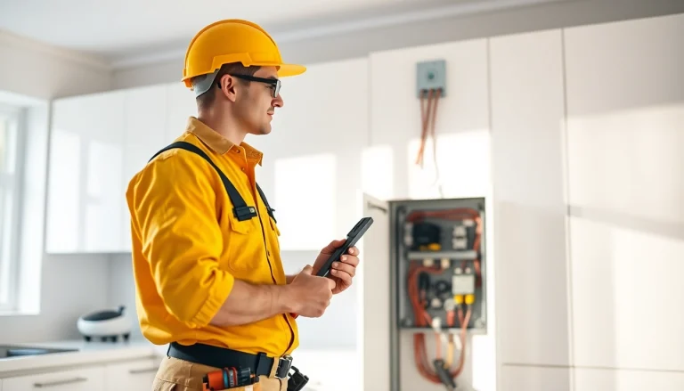 Provide expert Electrical Service as an electrician attends to a residential electrical panel.