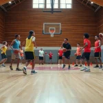 Engaged athletes in basketball training programs near me demonstrating skill development during a session.