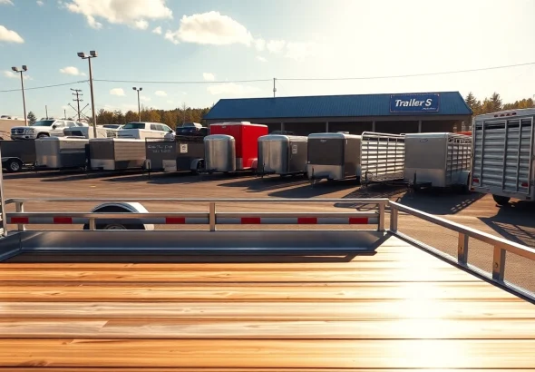 Find quality trailers near me, including utility and livestock options in an inviting dealership setting.