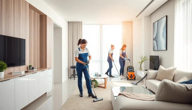 Bond cleaning Brisbane professionals thoroughly cleaning an apartment for impeccable results.