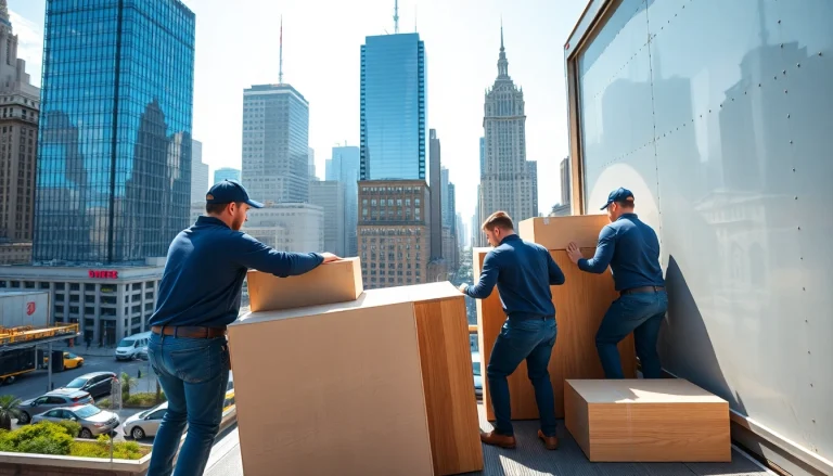 Movers from a Moving company nyc efficiently handling furniture during a city move.