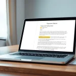 Assess the originality of content using a plagiarism detector displayed on a laptop screen.