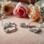 Showcasing intricate silver jewelry with elegant details and a luxurious aesthetic.