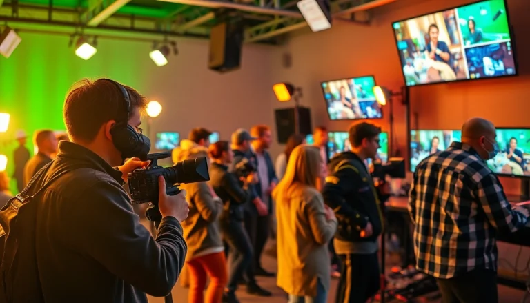 Showcase of edmonton production companies with a dynamic film crew in action.