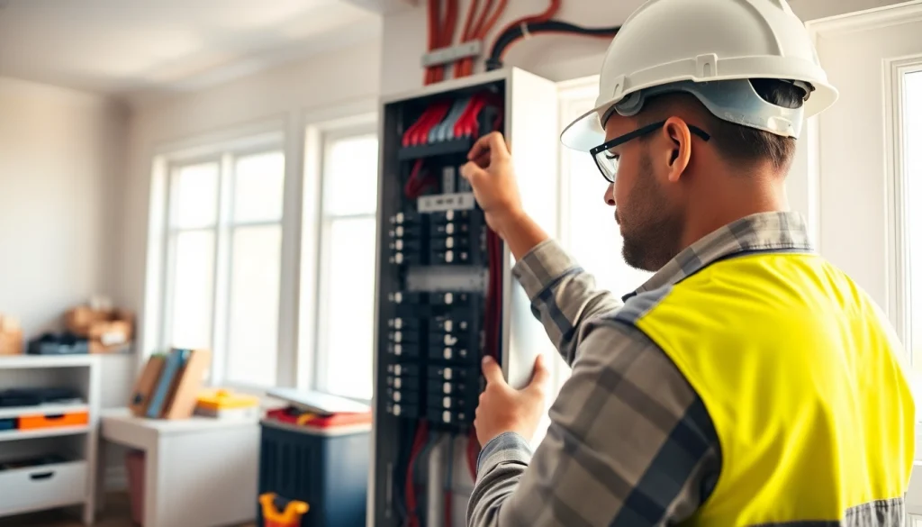 Upgrade of an Electrical Panel Clearwater with a professional technician in a home setting.