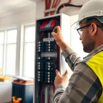 Upgrade of an Electrical Panel Clearwater with a professional technician in a home setting.