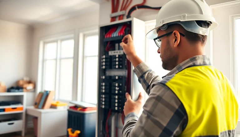 Upgrade of an Electrical Panel Clearwater with a professional technician in a home setting.