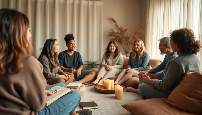 Group therapy session focusing on healing trauma through shared experiences and support.