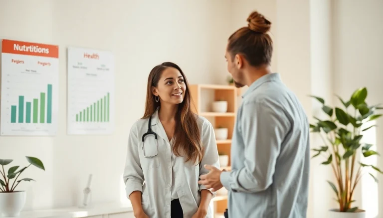Consultation at a weight loss clinic in las vegas with a nutritionist and a client discussing health.
